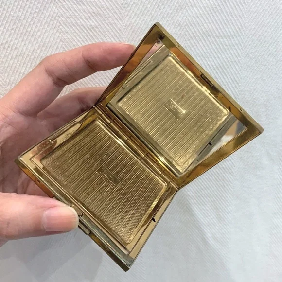 Vintage Abalone Shell Inlay Checkerboard compact - Picture 3 of 6